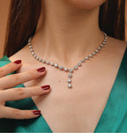 Celestial Cascade Brilliant Diamond Drop Necklace