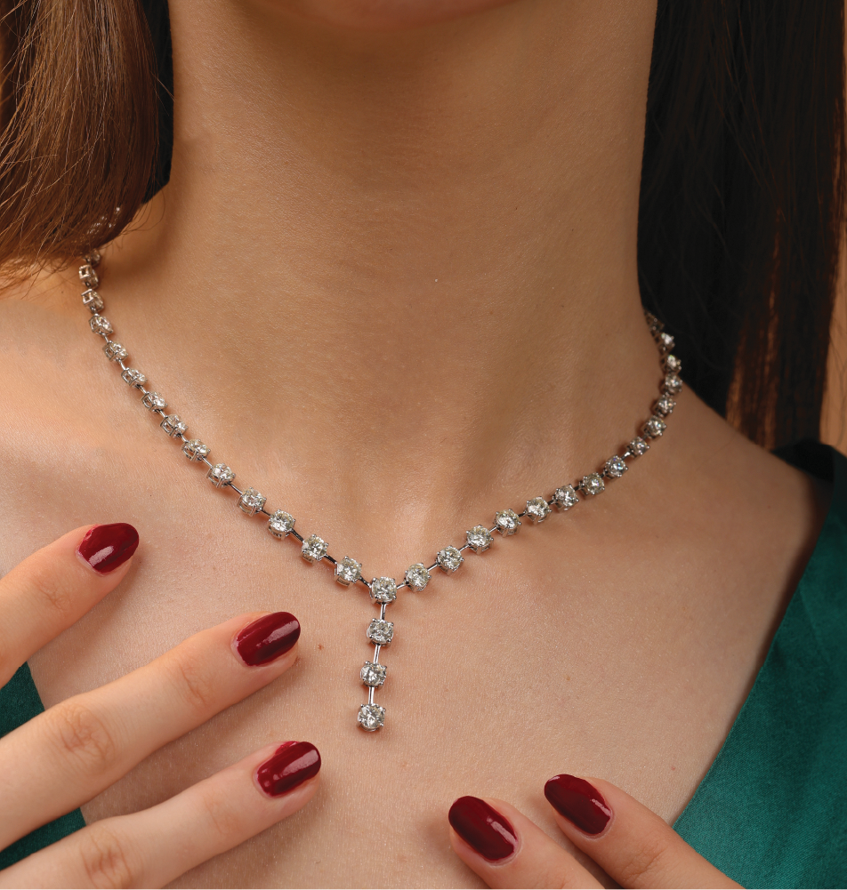 Celestial Cascade Brilliant Diamond Drop Necklace