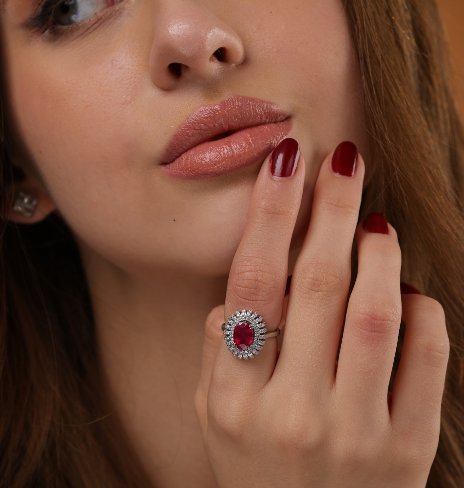 Crimson Aura Ruby & Diamond Ring