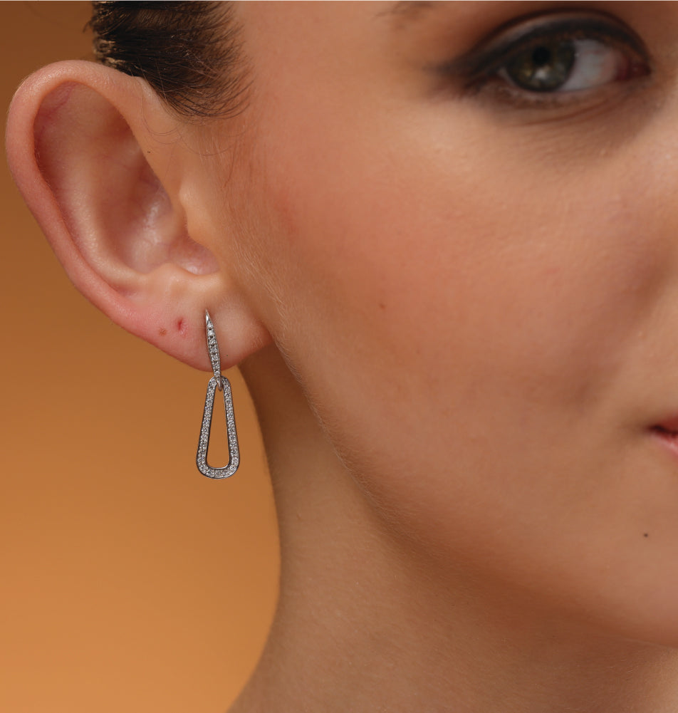 Graceful Gleam Diamond-Embellished Hoop Drops