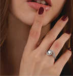 Graceful Spark Diamond Swirl Ring