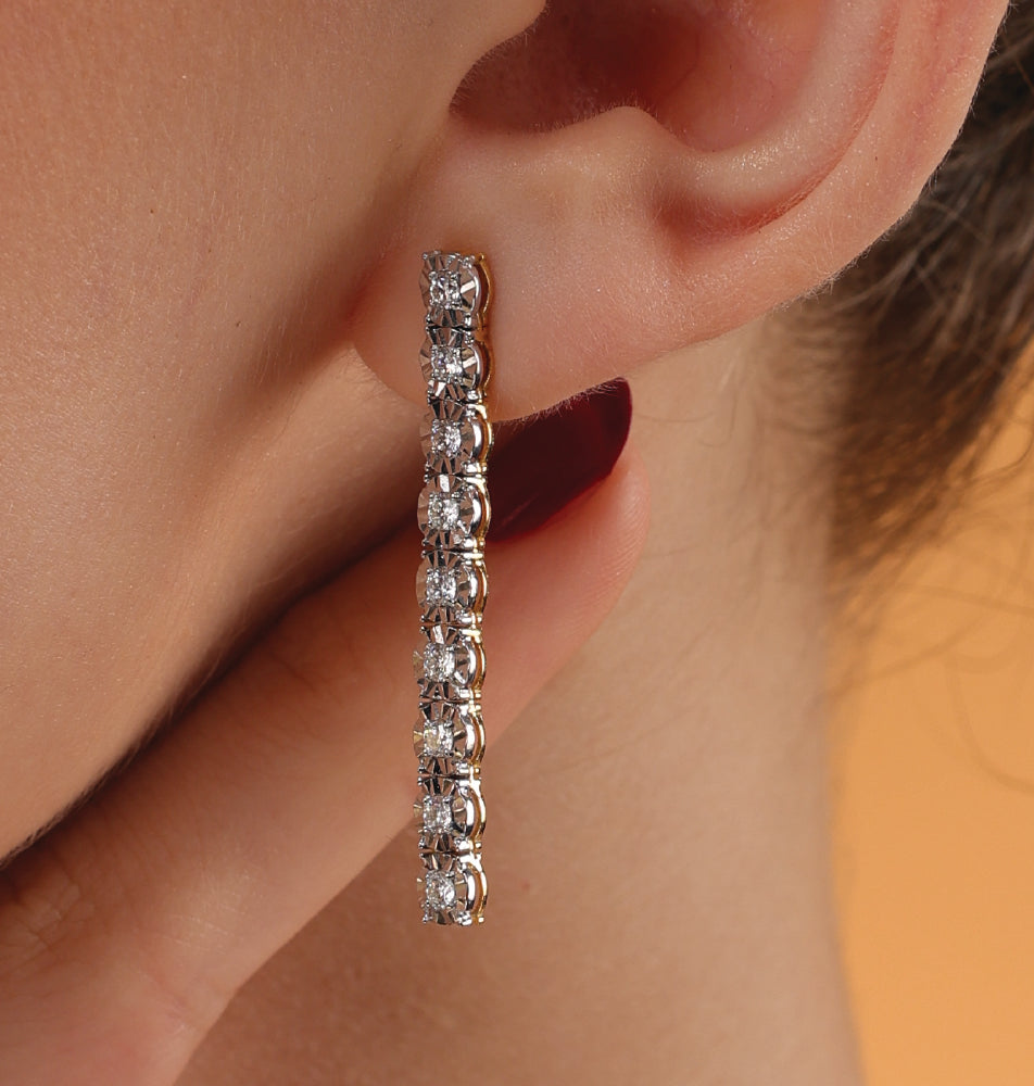 Luminous Cascade Diamond Hoop Earrings