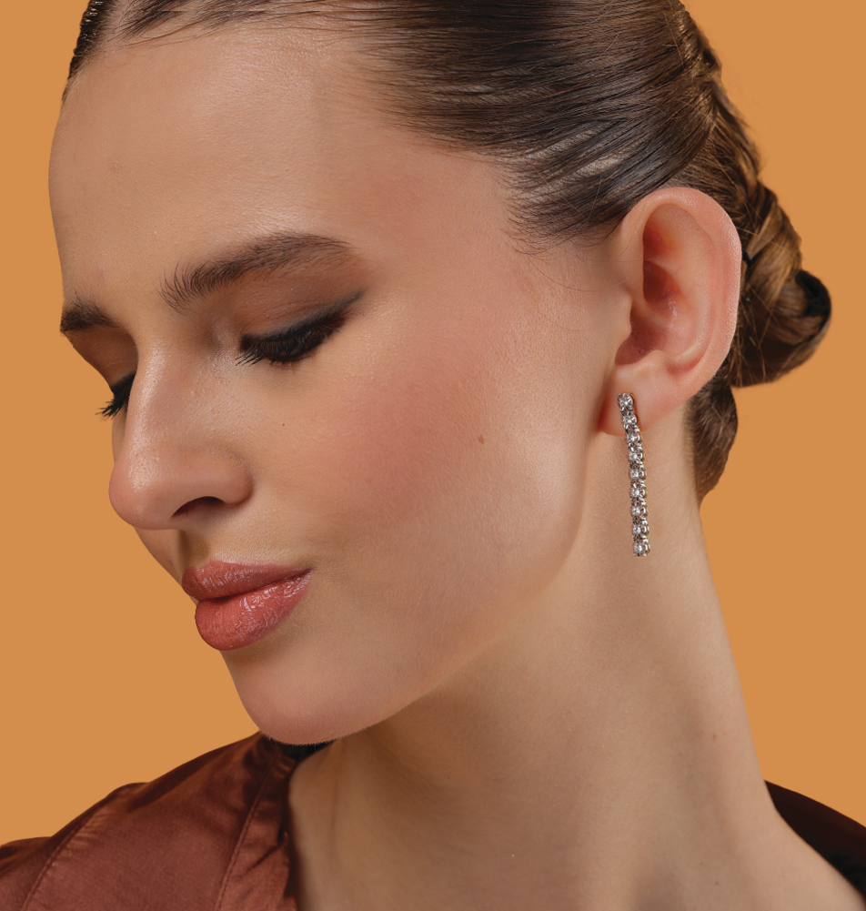 Luminous Cascade Diamond Hoop Earrings