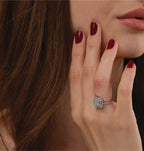 Radiant Whisper Diamond Halo Ring