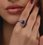 Royal Radiance Ruby & Diamond Halo Ring